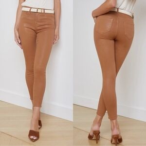 NWT L'AGENCE The Margot High Rise Coated Skinny Jeans in Cafe